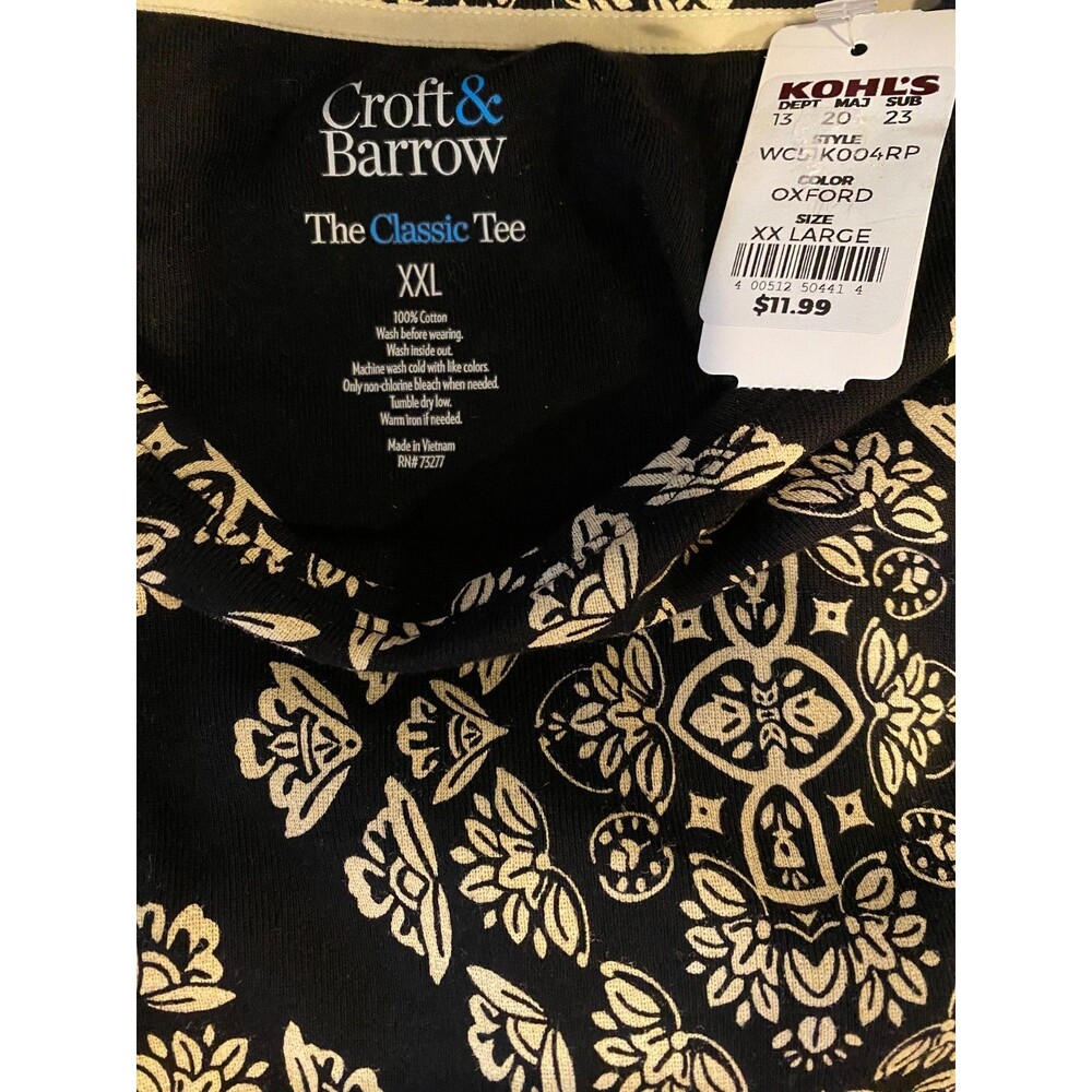 Women's XXL T-Shirt Top Croft & Barrow Short Sleeve Crewneck Cotton Classic NWT - Picture 3 of 3